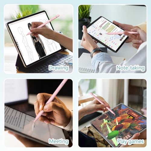 iPad Pencil 1st Generation for iPad, Stylus Pen for Apple Pencil 2nd Generation with Magnetic Charging Tilt Sensitivity& Palm Rejection, Pencil for iPad Pro 11/12.9/13, Air, Mini Pink - color: pink