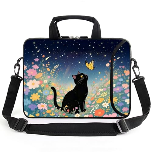 AMARY 15.4" 15.6" laptop sleeve adjustable shoulder strap with handle accessory pocket for men women (Cat-1) - color: Cat-1