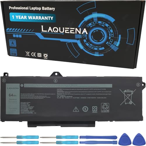 GRT01 Laptop Battery Compatible with Dell Latitude 14 5421 5431 15 5521 5531 Precision 3470 3561 3571 Alienware m17 R5 AMD Series 0R05P0 00P3TJ 0VXD57 0P3TJ R05P0 05RGW 4-Cell 15.2V 64Wh - style: GRT01