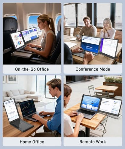 Laptop Screen Extender, 14" FHD 1080P IPS Portable Monitor for 13" - 17" Laptops, Plug & Play Screen Extender, Auto Adjust Width Dual Monitor, Compatible with Mac/Wins/Dex/Chrome | Lightweight Portable Monitor, Plug & Play, Auto Adjust Width Dual Monitor,