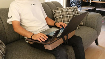 Cushioned Laptop Stand, Lap Tray Desk with Mouse Pad, Computer Desk