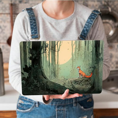 Universal Laptop Skin Sticker with 2 Wrist Pad Skins, Waterproof Scratch Resistant Vinyl Laptop Cover Decal, Cut to Fit for 11–15.6 Inch MacBook HP Dell Lenovo, Fox in The Forest - color: Fox In The Forest