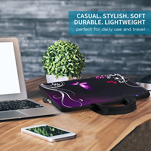 iColor 11 11.6 12 12.1 12.5 inch Laptop Carrying Bag Chromebook Case Notebook Ultrabook Bag Tablet Cover Neoprene Sleeve for MacBook Air Purple Butterfly - color: Purple Butterfly