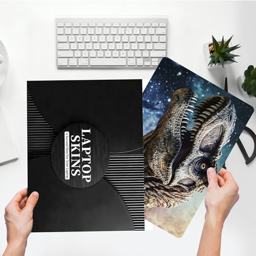 Universal Laptop Skin Sticker with 2 Wrist Pad Skins, Waterproof Scratch Resistant Vinyl Laptop Cover Decal, Cut to Fit for 11–15.6 Inch MacBook HP Dell Lenovo, Dinosaur - color: Dinosaur