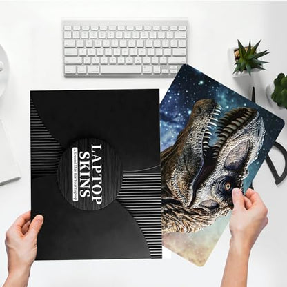 Universal Laptop Skin Sticker with 2 Wrist Pad Skins, Waterproof Scratch Resistant Vinyl Laptop Cover Decal, Cut to Fit for 11–15.6 Inch MacBook HP Dell Lenovo, Dinosaur - color: Dinosaur