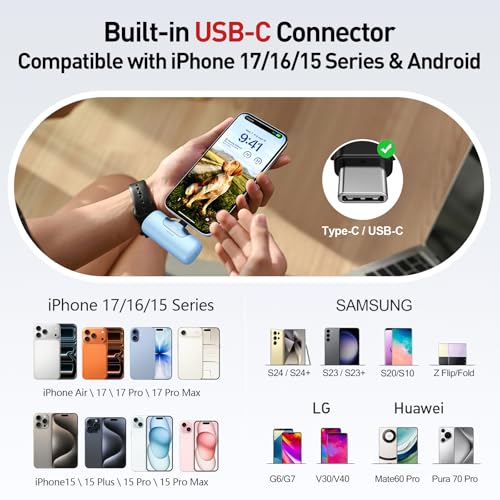 iWALK Portable Charger 5500mAh Next-Gen Small Power Bank 22.5W Fast Charging Battery USB-C Portable Phone Charger for iPhone 17/16/15 17 Plus 17 Pro Max iPad, Samsung Galaxy S25 S24 Android,Baby Blue - color: Baby Blue