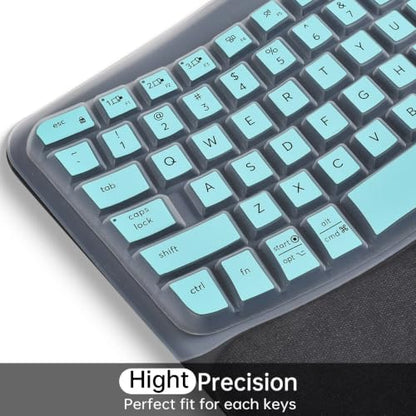 Keyboard Cover Skin for Logitech Wave Keys MK670 Combo Wireless Ergonomic Keyboard Skin, Logitech Wave Keys Wireless Ergonomic Keyboard Cover Protector Skin Accessories, Mint - color: Mint