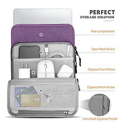 MoKo 13.3-14 Inch Laptop Sleeve Bag Carrying Case with Accessory Pocket | Fits MacBook Pro 14-inch M3/M2, MacBook Pro 13-inch M2/M1, MacBook Air 13.6-inch M2 and Surface Pro 9/8 13-inch, Purple - color: Purple, size: 13.3-14 Inch