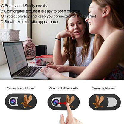Eagle Webcam Camera Cover Slide - Web Camera Cover Fits for Laptop, Desktop, Pc, Macboook Pro, iMac, Mac mini, iPad Pro, Computer, iPhone, Protect Your Privacy Security - color: 3Pack eagle