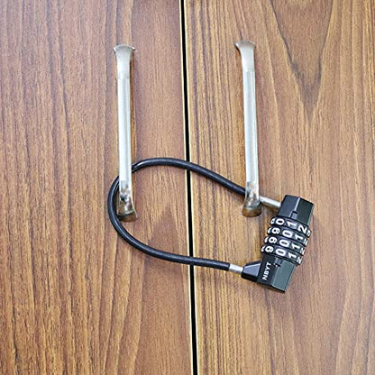 ‌4-Digit Cable Locks with Combination - Heavy Duty Outdoor Gate Lock for Fence, Cabinet,Refrigerator,Dumpster,lockers,Gym,Toolbox,case, hasp Storage,Sheds - size: 11" Cable - Span 5" (3/16" Diameter) - 2 Pack