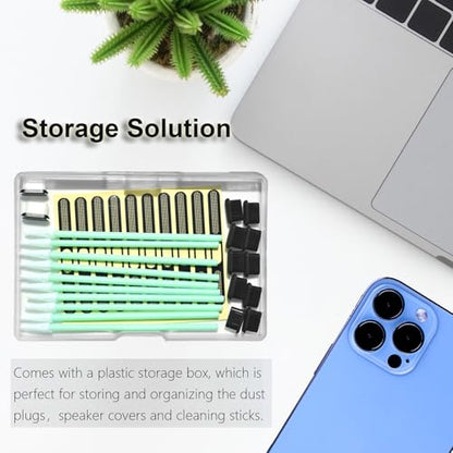USB-C Anti-Dust Plug Set with Speaker Dust Cover, 10 Pack Charging Port Protectors, Compatible with iPhone 17, 16, 15 Series