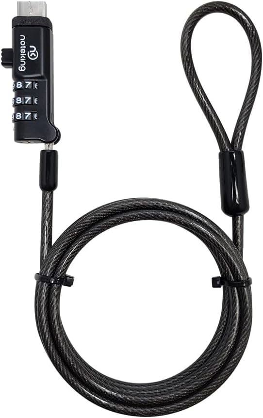 USB Port Lock for Laptop 3 Dial Combination Security Cable Lock, Black Laptop Security Lock, USB Cable Lock, Computer Locking Cable