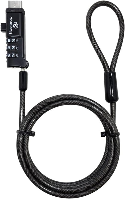 USB Port Lock for Laptop 3 Dial Combination Security Cable Lock, Black Laptop Security Lock, USB Cable Lock, Computer Locking Cable