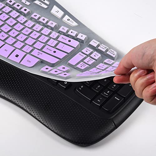 CaseBuy Keyboard Cover for Logitech K350, MK550, MK570 Wireless Wave Keyboards - Ultra Thin Protector, Ombre Purple - color: Ombre Purple