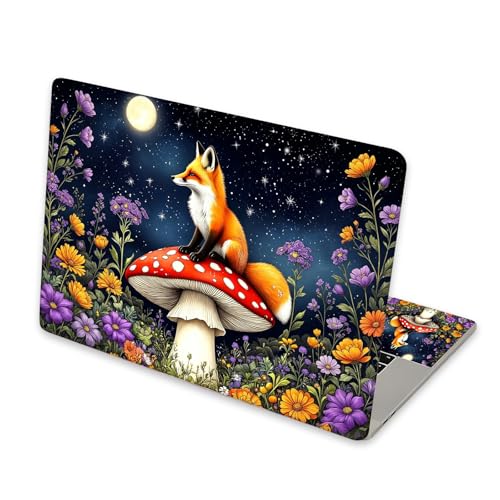Universal Laptop Skin Sticker for 12/13/14/15.6 Inch Laptops, Reusable Vinyl Laptop Decal Cover, Waterproof Scratch Resistant Notebook Skin with 2 Wrist Pads,Cute Fox Garden - color: Cute Fox Garden