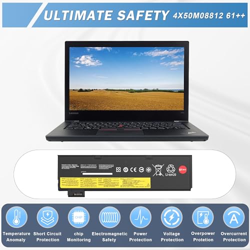 72Wh 61++ 01AV427 01AV425 Battery Replacement for Lenovo ThinkPad T470 T480 P51S P52S T570 T580 A485 TP25 P51S P52S 01AV422 01AV423 01AV428 01AV492 X50M08812 4X50M08812 SB10K97584 SB10K97585 - style: 01AV427