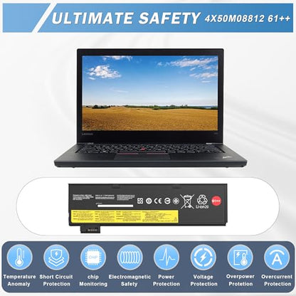 72Wh 61++ 01AV427 01AV425 Battery Replacement for Lenovo ThinkPad T470 T480 P51S P52S T570 T580 A485 TP25 P51S P52S 01AV422 01AV423 01AV428 01AV492 X50M08812 4X50M08812 SB10K97584 SB10K97585 - style: 01AV427