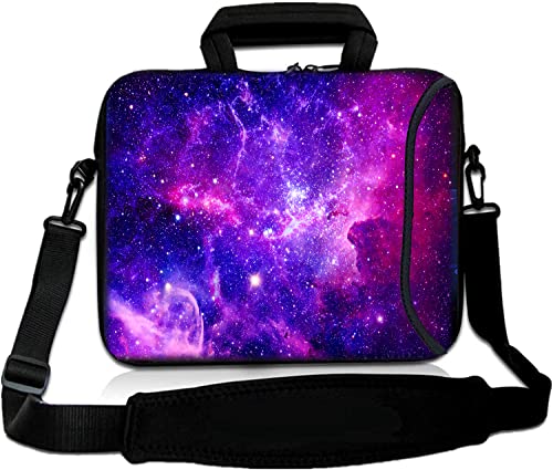 17 inch Laptop Shoulder Bag Carrying Case with Handle Fits 15.6/16/17/17.3/17.4 inch Laptop Notebook (16-17.3 inch, Purple Galaxy) - color: Purple Galaxy