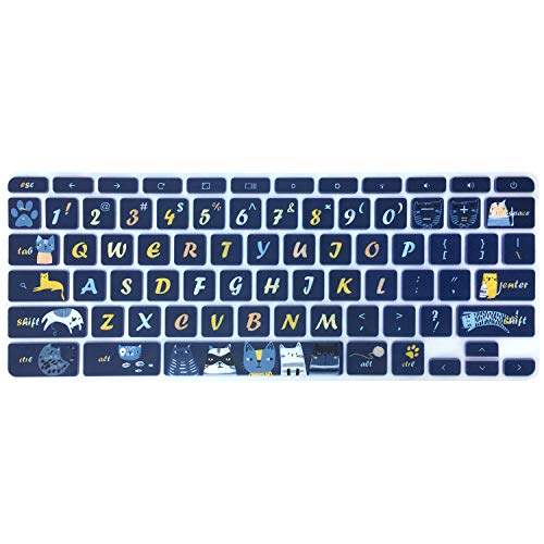 Silicon Keyboard Cover Skin for HP Chromebook 11 x360 11.6", Chromebook 11 G2/G3/G4/G5/G6 EE/G7 EE 11.6’’, HP Chromebook 14-ca 14-ak 14-X Series,HP Chromebook 14 G2 G3 G4, Cat - color: Cat