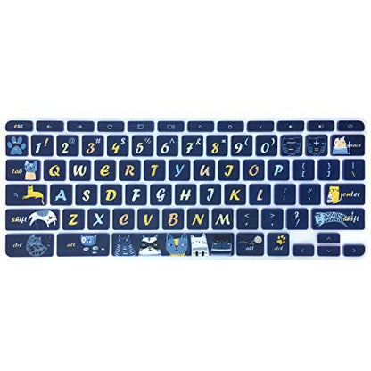 Silicon Keyboard Cover Skin for HP Chromebook 11 x360 11.6", Chromebook 11 G2/G3/G4/G5/G6 EE/G7 EE 11.6’’, HP Chromebook 14-ca 14-ak 14-X Series,HP Chromebook 14 G2 G3 G4, Cat - color: Cat