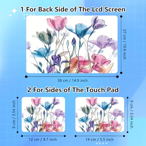 Universal Laptop Skin Sticker Decal for 11.6”12" 13" 13.3" 14" 15" 15.4" 15.6" Reusable Waterproof Scratch-Scratch Resistant Protective Vinyl Laptop Notebook Skin Stickers - Colorful Flowers - color: Colorful Flowers