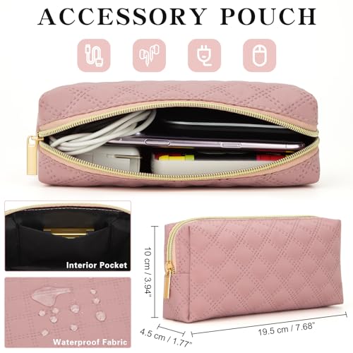 13 Inch Laptop Sleeve Case with Pocket & Accessory Bag, Pink | Compatible with 13.3 inch MacBook Air/Pro MacBook Neo A18 Laptop Computer, Waterproof Polyester Elegant Laptop Carrying Case - color: Pink, size: 13 Inch