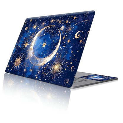 Reusable Universal Laptop Skin Sticker, Cut to Fit for 11.6–15.6 Inch Laptops, Waterproof Protective Film, No-Residue - Celestial Moon and Stars - color: Celestial Moon and Stars