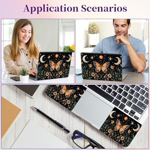 Laptop Skin Sticker Laptop Cover for 12" 13" 13.3" 14" Laptop Stickers,Reusable Skin Sticker Cover Personalized Art Waterproof & Scratch-Resistant Protector Case,Stars Moons and Butterfly - color: Stars Moons And Butterfly