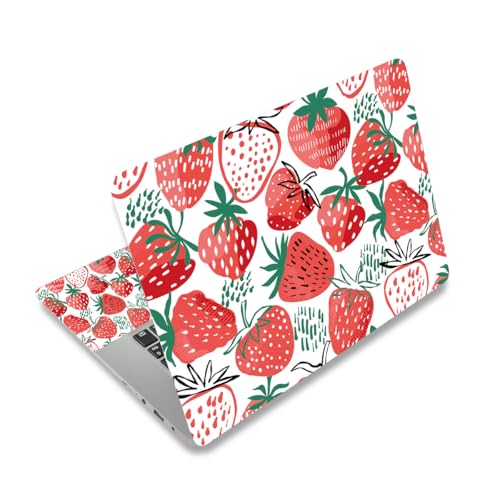 12 12.1 13 13.3 14 15 15.4 15.6 in Skin Laptop Sticker Decal, Netbook Skins for Notebook PC, Universal Vinyl Laptop Decor Cover for Women, Waterproof Art Protector Easy to Apply I Cute Red Strawberry - color: Cute Red Strawberry