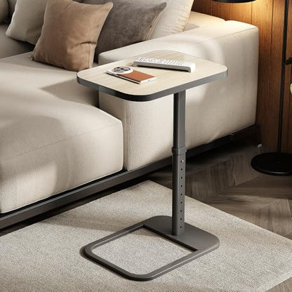 Kitstorack Upgraded TV Tray Table with Panel Lock, Adjustable Height & 90° Flip-Over Design, Sofa Arm End Side Table for Eating, Dinner, Snack, Laptop, Couch, Bed, Chair or Small Spaces, Gray - color: Driftwood Gray, style: Auto-locking