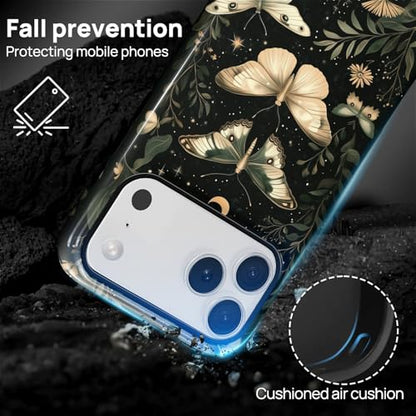 CARLOCA Case for iPhone 17 Pro,Gothic Dark Butterfly Design Hybrid Dual Protection Soft TPU Hard PC Shockproof Anti Scratch Men & Women Stylish Protective Phone Case - color: Gothic Dark Butterfly, size: iPhone 17 Pro