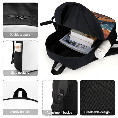 West Cowboy Business Laptop Backpack for Women Men 17 Inch Carry on Backpack Waterproof Black Bookbag Fashion Lightweight Backpacks for Travel Hiking Camping Casual Daypack Backpacks