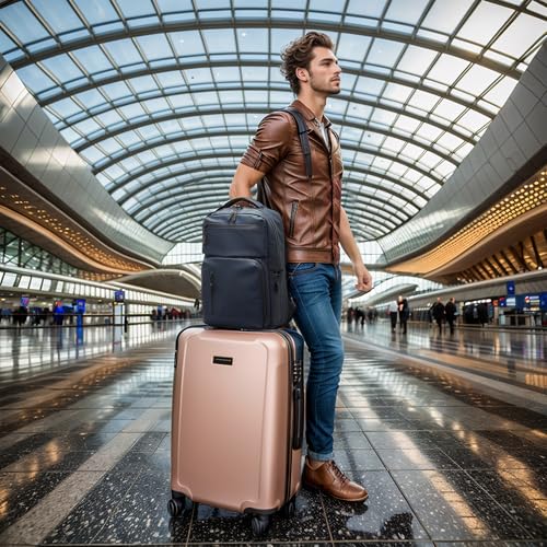 Waterproof Laptop Backpack for Men & Women, Flight Approved Anti-Theft Daypack with 15.6-inch Laptop Sleeve (Blue) - color: Blue