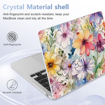 May Chen for MacBook Air 15 inch Case M5 M4 M3 M2 2026 2024-2023, Model A3448 A3241 A3114 A2941, Closes Seamlessly Hard Shell Laptop Cover with Keyboard Cover, Abstract Florals - color: Abstract Florals