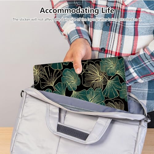 Universal Laptop Skin Sticker with 2 Wrist Pad Skins, Waterproof Scratch Resistant Vinyl Laptop Cover Decal, Cut to Fit for 11–15.6 Inch MacBook HP Dell Lenovo, Ginkgo Leaf - color: Ginkgo Leaf