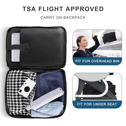 Travel Backpack for Women, 52L Carry On Backpack, Extra Large Expandable Travel Bag, 18.4 Inch TSA Flight Approved Luggage Business Daypack with USB, Teacher Traveling Rucksack, Black - color: Black