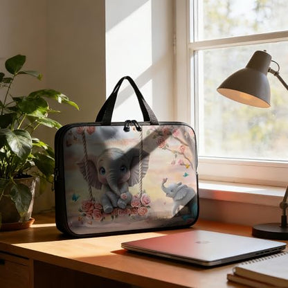 Laptop Bag 12 Inch,Resistant Shockproof Laptop Sleeve Case Protective Cover Carrying Case with Handle Compatible for HP Dell Lenovo Acer Asus Notebook Computer,Baby Elephant Swing - color: Baby Elephant Swing, size: 11-12.5 in