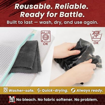 BELLEMOND「Samurai Cloth」Japanese Microfiber Cleaning Cloth | Washable, Reusable, Lint Free Cloth for Phones, Laptops, Lenses, Screens & Electronics | Made in Japan | Medium - size: Medium: 8” × 8”