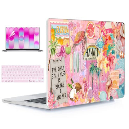 for MacBook Neo Case 13 inch 2026 A18 Pro (A3404), Anti-Scratch Protective Pattern Hard Shell Case, Trendy Laptop Cover with Keyboard Cover+Screen Film+Trackpad Film,Tropical Paradise ﻿ - color: Tropical Paradise