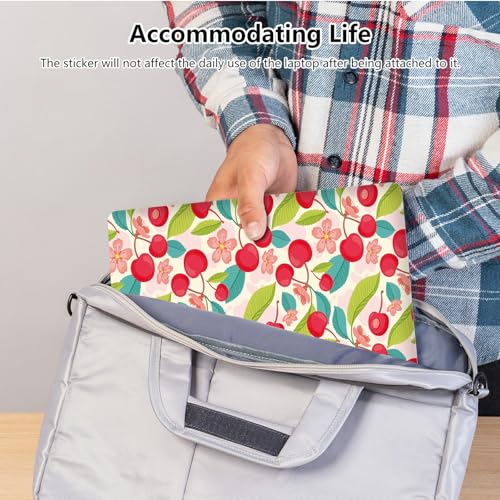 Universal Laptop Skin Sticker with 2 Wrist Pad Skins, Waterproof Scratch Resistant Vinyl Laptop Cover Decal, Cut to Fit for 11–15.6 Inch MacBook HP Dell Lenovo, Cherry - color: Cherry
