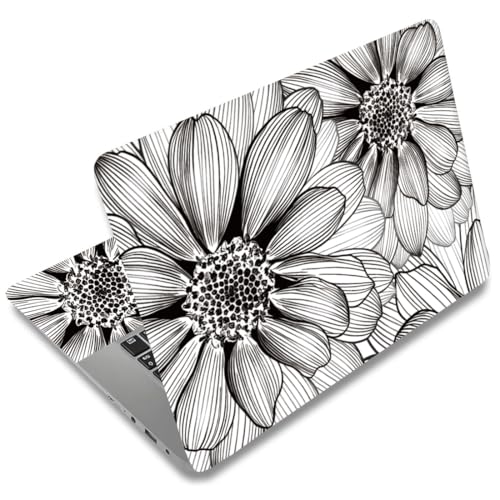 SUPERDANT 3 Sheet Linear Floral Laptop Decal 14.96x10.63inch Trimmable PVC Laptop Skin Sticker Reusable for 12 13 14 15 15.6 inch Notebook Colorful - style: Linear Floral
