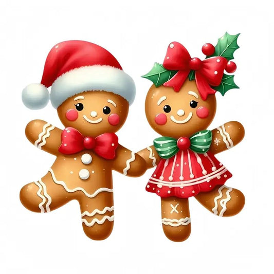 Gingerbread Cookie Couple PVC Vinyl Car Decals Stickers Waterproof Self-Adhesive Decals for Cars, Laptops, Trucks, Motorcycles Wall Window Luggage Scratch Cover Door Decor Sticker