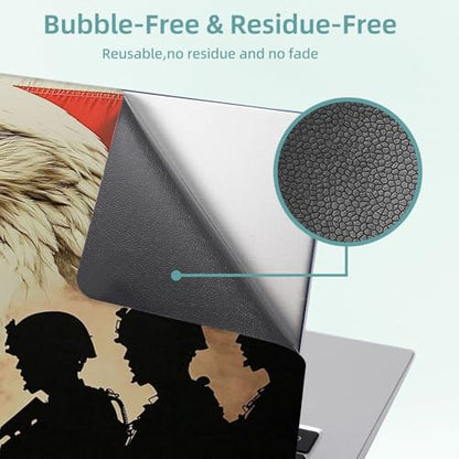 Universal Laptop Skin Decal, 3-Piece Vinyl Protector for 12 13 14 15.6" Notebook, Waterproof Anti-Scratch, Easy Trim & Bubble-Free Finish, American Military Soldiers with Eagle - color: American Military Soldiers with Eagle