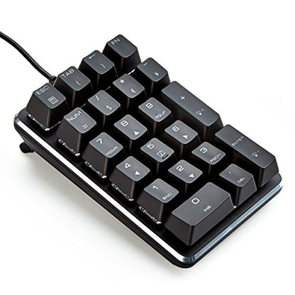 Qisan Mechanical Numeric Keypad GATERON Red Switch Wired Ice Blue Backlight Gaming Keypad/Keyboard 21 Keys Portable Mechanical Numpad Extended Layout | Laptop Accessories | keypad for Computer - color: GATERON Red Switch-Blue