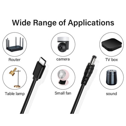 20V PD USB C to DC 5.5 x 2.1mm Security Camera Power Cable, Type C Input to DC 20V 5A Cable Made for Power Bank, LED Desk Lamp, Small Fan, Starlink Mini, Foldable Solar, CCTV IP Surveillance - style: USB C to 5.5x2.1mm - 1.5m Cable