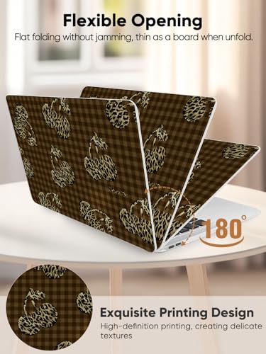Seorsok Compatible with MacBook Air 13 Inch Case 2022 2021 2020-2018 Release A1932 A2179 M1 A2337,Classic Leopard Grain&Cherry Plastic Hard Shell Case with Keyboard Cover,Dark Brown Checkerboard - color: Dark Brown Checkerboard
