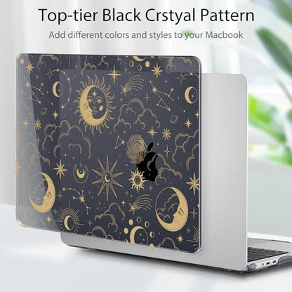 Tuiklol for MacBook Air 13 inch Case M5 2026 M4 2025 M3 2024 M2 2022 Release Model A3449 A3240 A3113 A2681,Plastic Hard Shell Cover for MacBook Air 13.6 with Touch ID, Moons and Stars - color: Moons and stars
