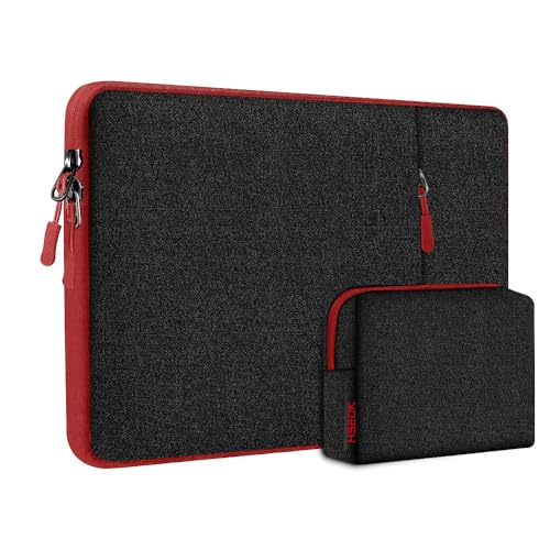 Hseok Laptop Case 13.3 14 inch Sleeve with Additional Case Compatible with MacBook Pro/Neo 14 inch M5/M4/M3/M2/M1 All Model of 13.3 Inch Mac Air/Pro, XPS 13 14 and More 13.3"-14" Notebooks,Bk-red - color: Black-red