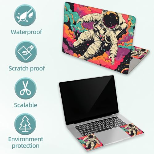 Universal Laptop Skin Decal, 3-Piece Vinyl Protector for 12 13 14 15.6" Notebook, Waterproof Anti-Scratch, Easy Trim & Bubble-Free Finish, Astronaut Floating in Space - color: Astronaut Floating in Space