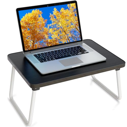 Lap Desks Laptop Tray for Bed or Couch,Portable Breakfast Serving Tray with Folding Legs,Foldable & Lightweight Mini Table, Laptop Stand for Working, Reading and Writing,Black - color: Black